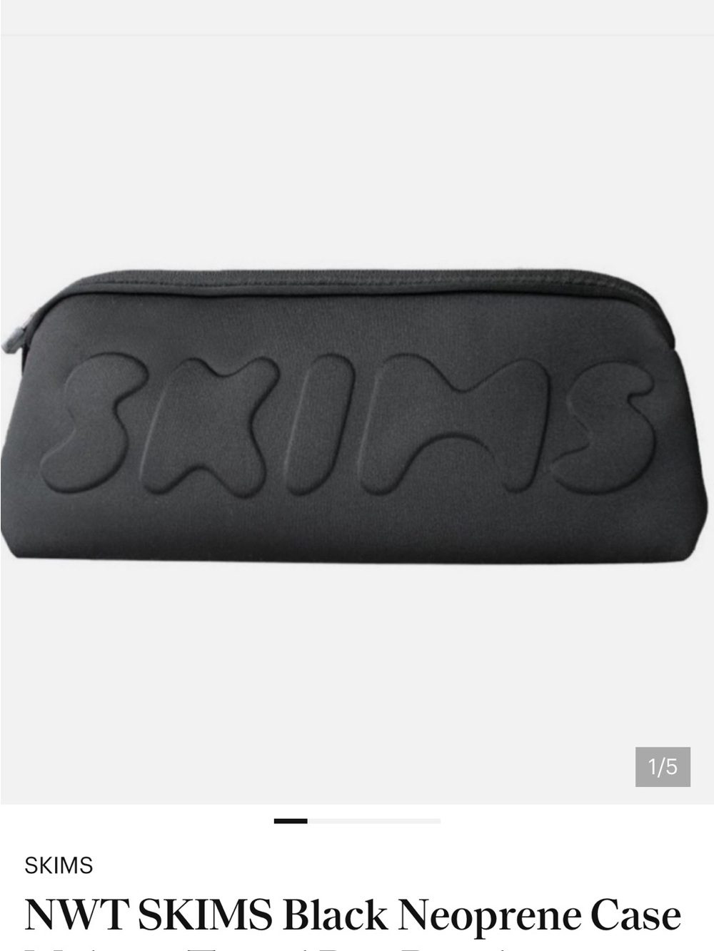 SKIMS Black Neoprene Toiletry Pouch